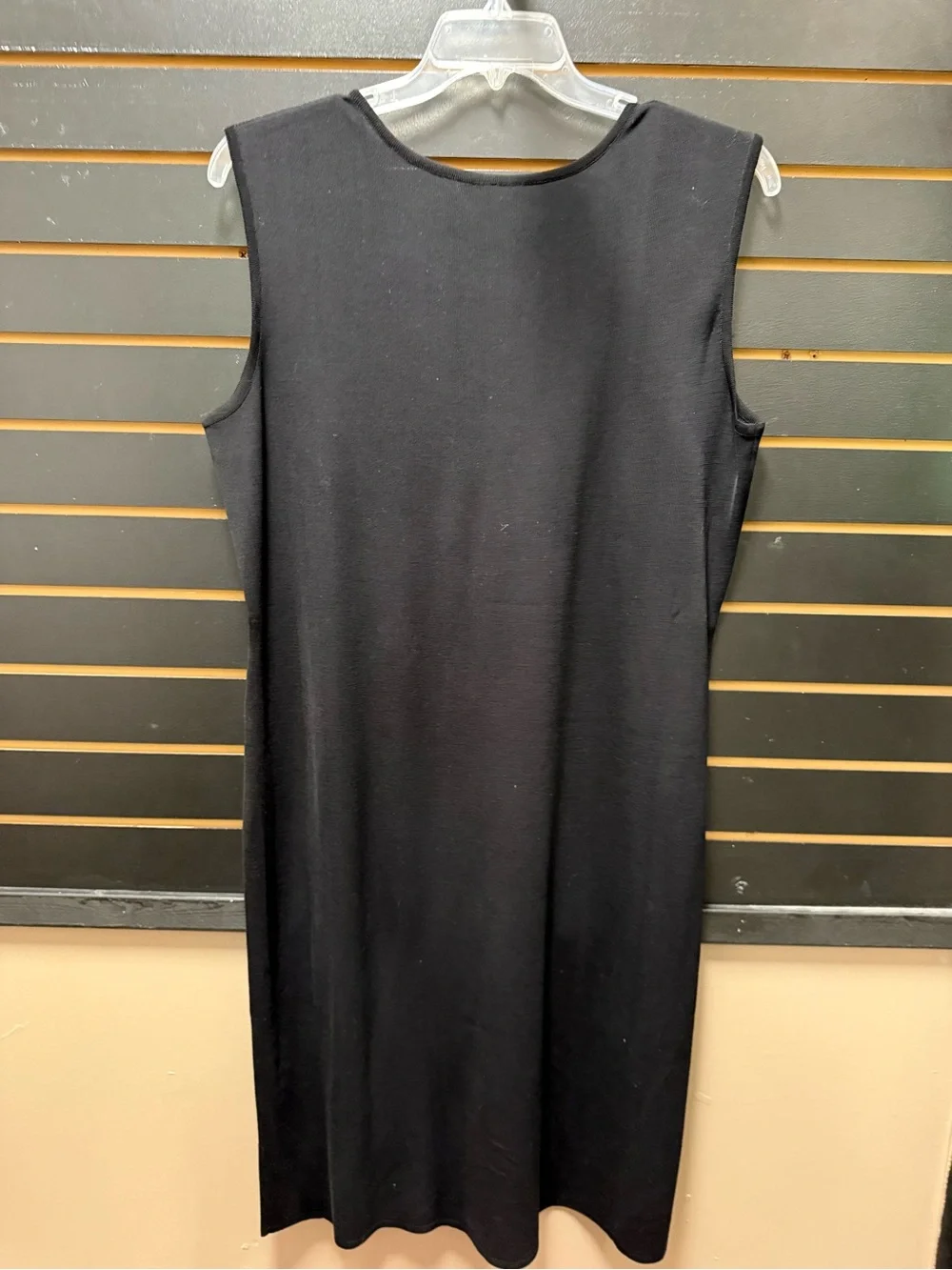 Misook Sleeveless Knit Sheath Tank Dress Black XL Midi
